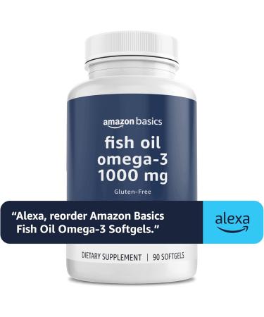 Amazon Basics Fish Oil Omega-3 1000 mg (1 per Serving), Gluten Free, 90 Softgels (Pack of 2) 90 Softgels (1 per serving) (Pack of 2) - Buy Online on GoSupps.com