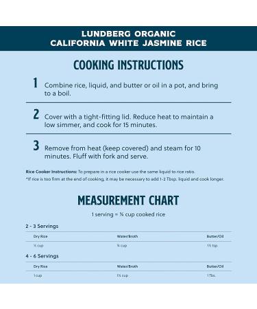 Lundberg Family Farms Organic California White Jasmine Rice 32 oz (6-Pack) | Floral Scent, Buttery Flavor | Gluten-Free, Non-GMO, USDA Certified Organic, Vegan, Kosher - Buy Online on GoSupps.com
