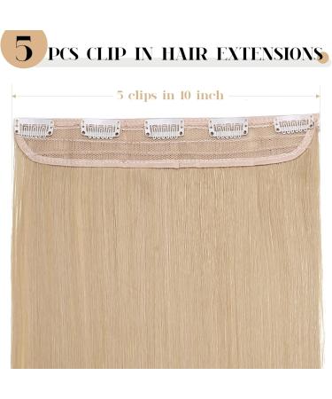 S-noilite 26 Half Full Head One Piece Clip in Hair Extensions - Long Straight Golden Mix Bleach Blonde - 26 Inch - Buy Online on GoSupps.com