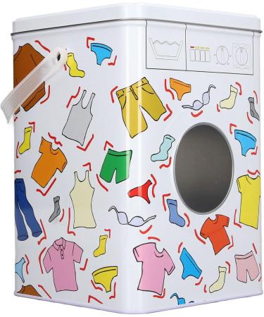 Laundry Powder Bin Iron Laundry Powder Tin with Perspective Window and Lid Large Capacity Washing Powder Storage Tin Used at Home - Buy Online on GoSupps.com