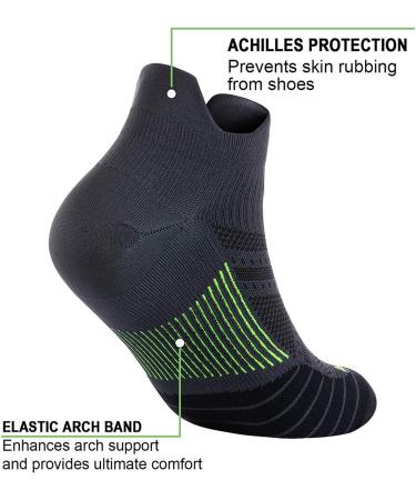 Paplus Ankle Compression Stockings for Men & Women - 6 Pair Low Cut Running Socks with Ankle Support - Gray L/XL (Men's 9.5-12 / Women's 10.5-13) - Buy Online on GoSupps.com