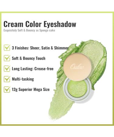 Oulac Glitter Eyeshadow Metallic Finish - Waterproof High Impact Green Eyeshadow for Eye-Catching Makeup | Vegan Formula | 12g (15) Melon Sour - Buy Online on GoSupps.com