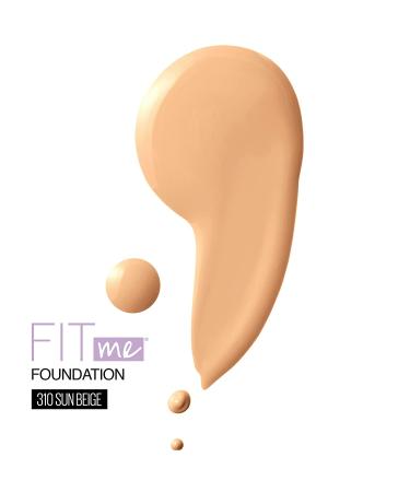 Maybelline Fit Me Dewy + Smooth Foundation 310 Sun Beige - 1 fl oz (30 ml) | Flawless Finish - Buy Online on GoSupps.com