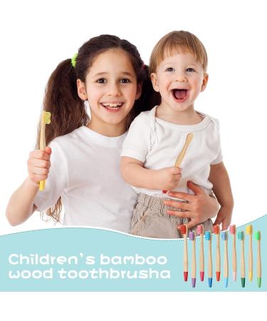 20-Piece Kids Bamboo Toothbrushes with Soft Bristles - Manual Travel Toothbrush for Children | Oral Dental Care | Individually Wrapped - Buy Online on GoSupps.com