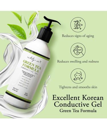 IndulgeMe Facial Conductive Gel for Microcurrent Device with Korean Green Tea Extract Aloe Leaf Water Hyaluronic Acid - Primer Conducting Gel for Face/Body Sculpting RF Red Light Therapy (8.45 oz) - Buy Online on GoSupps.com