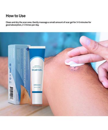 Aroamas Scar Silicone Gel 30g - Soften & Flatten Surgical Scars, Keloids, Stretch Marks - Medical-Grade Clinically Proven Formula - Buy Online on GoSupps.com