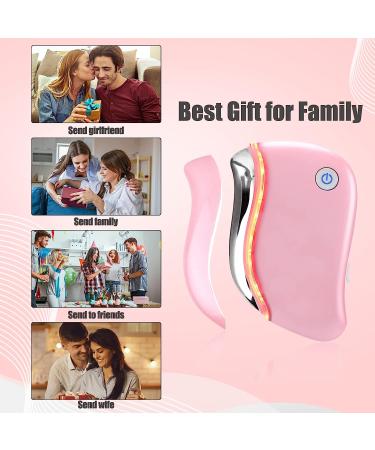 Electric Gua Sha 4-in-1 Anti-Aging Face Massager & Firming Tool - Pink - Buy Online on GoSupps.com
