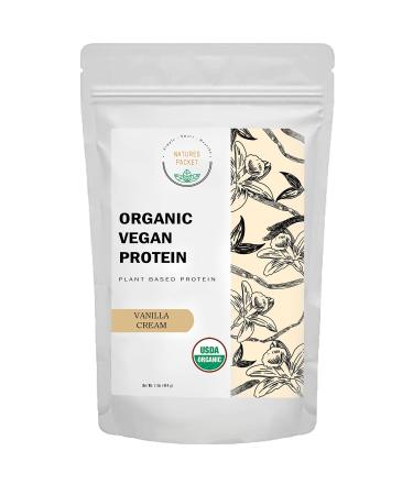 Organic Vegan Protein Powder - Plant Based Protein Vanilla Flavor - Non Dairy Lactose Free No Sugar Added Gluten Free Soy Free Non-GMO Ketogenic Vegan Blend - 1 lb 16 Ounce