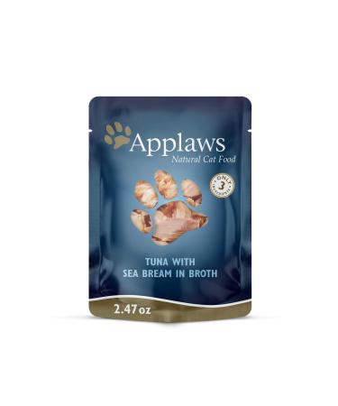 Applaws Natural Tuna Fillet with Sea Bream in Broth Wet Cat Food 2.47 Ounce (Pack of 12)