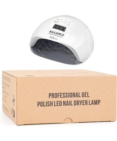 NAILGIRLS 150W UV LED Nail Lamp for Home Salon - Gel Polish Dryer with Timer Presets and Auto Sensor - White - Buy Online on GoSupps.com