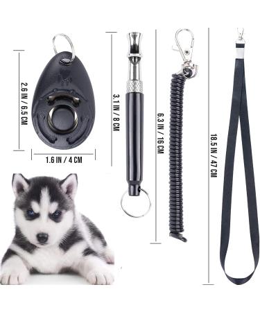 Dog Whistle and Dog Clicker Dog Training Kit Adjustable Frequencies Pitch Whistle with Black Lanyard and Wrist Strap for Dog Training Durable Lightweight Easy to Use 4 Pack (Black and White) - Buy Online on GoSupps.com