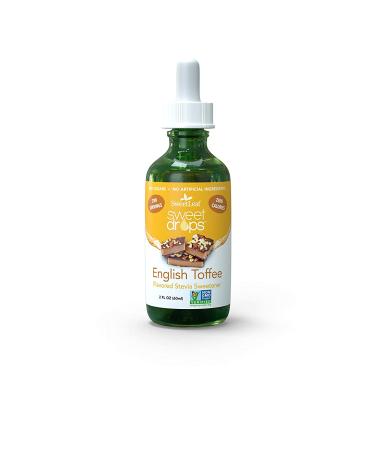SweetLeaf Sweet Drops Liquid Stevia Sweetener English Toffee - 2 oz (Pack of 2) | Natural Sugar-Free Sweetener - Buy Online on GoSupps.com
