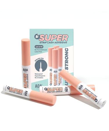 AOA Studio Eyelash Adhesive 4 Pack - Strong Hold, Water-Resistant Formula - Latex-Free, Quick-Dry Lash Glue Enhancers - 0.17oz Each - Buy Online on GoSupps.com