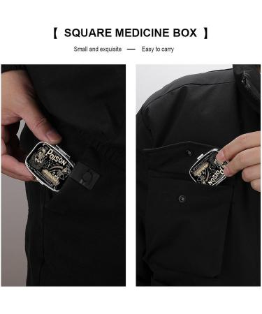 Travel-Friendly 2 Compartment Metal Pill Organizer - Cute Compact Pill Case for Vitamins & Supplements | Perfect for Purse & Pocket - Buy Online on GoSupps.com