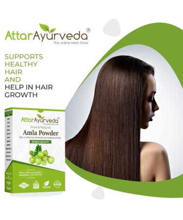 Attar Ayurveda Pure Amla Powder for Hair Growth - 100% Natural No Preservatives Reduces Skin Blemishes - 250g - Buy Online on GoSupps.com