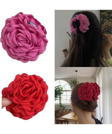 Camellia Hair Clip Large Hair Claw Clip Elegant Cute Adornment Catch Princess Barrettes Hair Styling Tool Gray - Buy Online on GoSupps.com