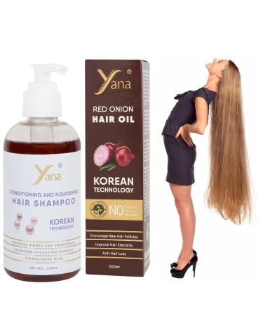 Yana Red Onion Hair Oil & 2-in-1 Shampoo Conditioner - Nourish & Strengthen Your Hair | International Shipping - Buy Online on GoSupps.com