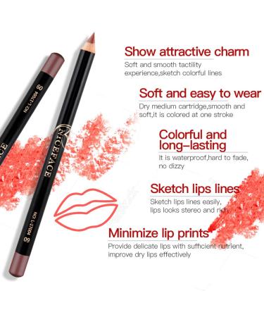 12 Color Set Ultra-Fine Waterproof Lip Liner - Durable & High-Pigment Lip Pencil for Perfect Lips - Buy Online on GoSupps.com