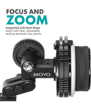 Movo F2X Precision Follow Focus System with Hard Stops + Adjustable Gear Rings (65mm, 75mm, 85mm) - Buy Online on GoSupps.com