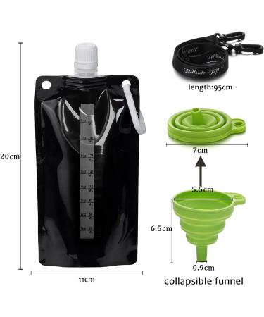 8oz Hillside-Kit Plastic Flasks - Concealable & Reusable Drink Bags, Leak-Proof & BPA-Free for Travel & Outdoor Sports - Black - Buy Online on GoSupps.com