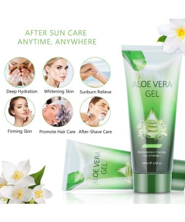 Organic 200ML Aloe Vera Gel with Vitamin C | Deep Hydrating & Repairing | For Dry Skin, Acne & After Sun Care | ANMI 99% Plant Based - Buy Online on GoSupps.com