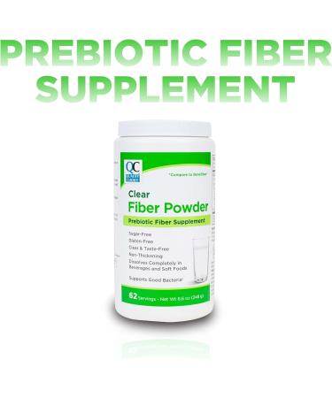 Quality Choice Clear Prebiotic Fiber Supplement Powder for Digestive Health - Tasteless, Non-Thickening Formula - 62 Servings, 8.6 Ounces (248g), Ideal for Adults & Children 6 & Up Daily Fiber Powder - Buy Online on GoSupps.com
