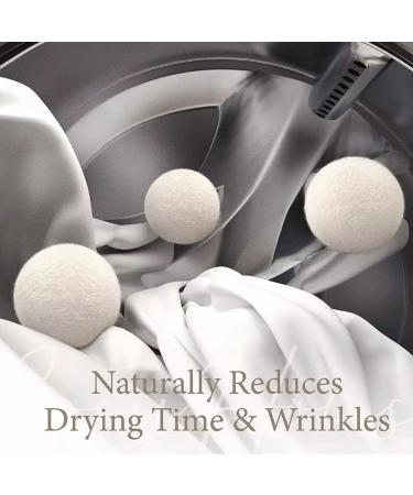 6-Pack Wool Dryer Balls Reusable Tumble Dryer Balls Organic Fabric Softener Alternative Reduce Drying Time Noise Static-Cling & Wrinkles with No Bad Odor - Buy Online on GoSupps.com