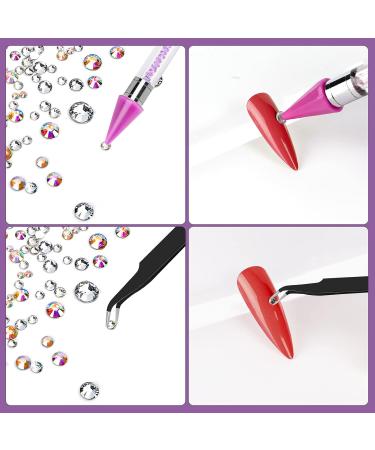 Nail Rhinestones Picker Dotting Pen | Dual-Ended Wax Pencil & Tweezers | Best Nail Art Tools Set for DIY Decoration - Buy Online on GoSupps.com