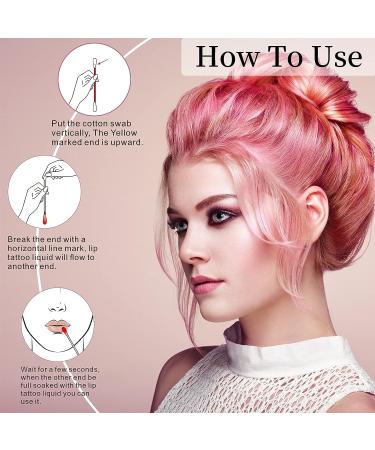 MOMEI Tattoo Lipstick Cotton Swab 20pcs - Long Lasting Waterproof Lip Gloss in Red - Buy Online on GoSupps.com