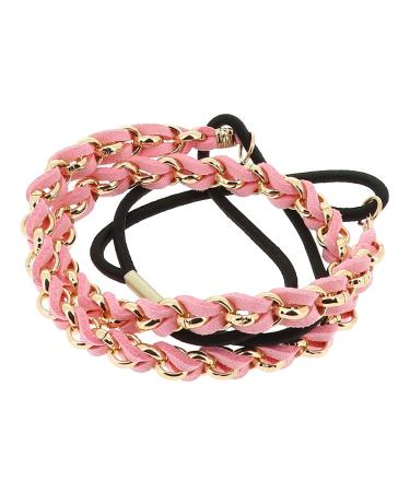 Buy White & Pink 2-Piece Ladies Hair Bands | Golden South Braided Velvet Headbands | Vintage Wedding & Boho Style Headwear - Buy Online on GoSupps.com