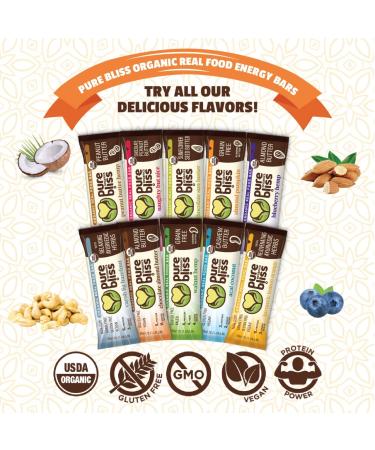 Organic Real Food Bar (Acai Coconut) Non-GMO Gluten Free Vegan Nutrition Bars Energy Bars Super Food Simple Ingredients Best Tasting Healthy Snack Breakfast Bars Dairy Free Soy Free Pure Bliss Organics (1.7 oz ba  - Buy Online on GoSupps.com