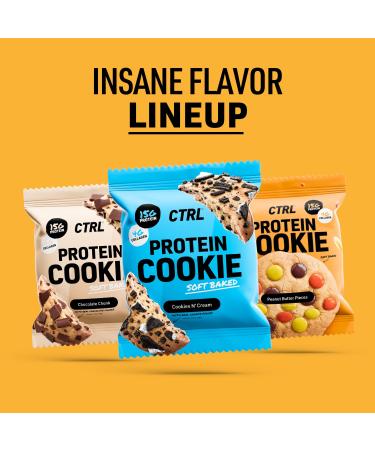 CTRL Peanut Butter Piece Protein Cookies - Soft Baked Cookies with Rich and Creamy Peanut Butter Pieces - Nutrition Packed Protein Treats with 15g of Protein 4g Collagen & Fiber - Protein Snack for Active Lifestyles (12 Pa  - Buy Online on GoSupps.com