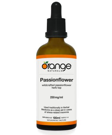 Orange Naturals - Passionflower - 250mg/ml - 100ml - Wildcrafted Passionflower Herb Top - Used Traditionally in Herbal Medicine as a Sleep Aid in Cases of Pressure-Related Insomnia - Naturopathic Tincture