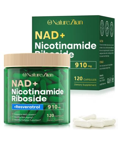 O NATURE . ZIRAN NAD Supplement NAD Nicotinamide Riboside 910 Mg for Men and Women Liposomal Nicotinamide Riboside Resveratrol for Anti-Aging Energy Focus Boost NAD+ - 100 Capsules