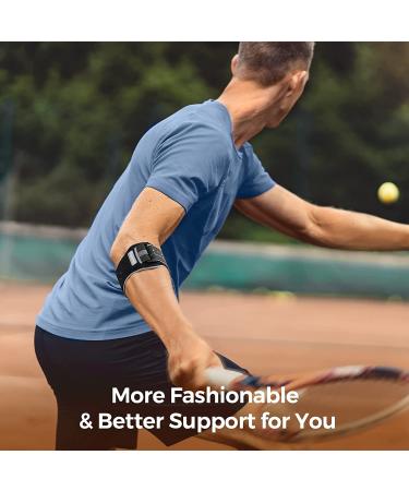 FREETOO Elbow Brace for Tendonitis & Tennis Elbow Relief - Adjustable Strap for Golfers - Black - Buy Online on GoSupps.com