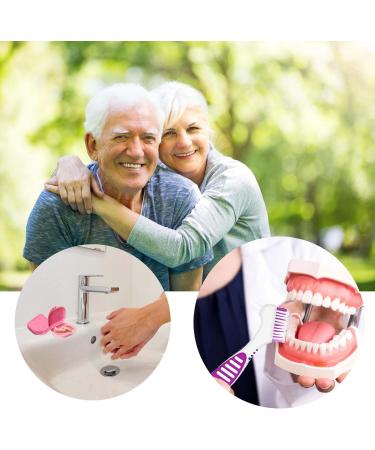 Buy Bukcyue Pink Prostheses Storage Box - Denture Case with Cleaner Brushes for False Teeth Storage & Cleaning - Buy Online on GoSupps.com
