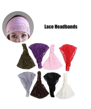 8 Pieces Lace Headbands for Women & Girls | Elegant Elastic Hairwraps | Fashion Hair Accessories | 8 Colors - Buy Online on GoSupps.com