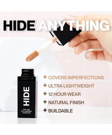 HIDE PREMIUM Liquid Multi-Use Concealer 0.5 fl. oz. - Full Coverage Concealer for Acne, Dark Spots, and Blemishes | Oil-Free Formula | Shade Finder Included - Buy Online on GoSupps.com