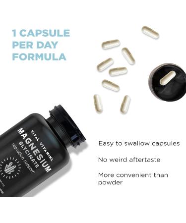 Vital Vitamins Magnesium Glycinate 500mg - High Absorption Formula - Promotes Relaxation Calmness & Restful Sleep - Pure Magnesium Supplement for Men & Women - 180 Capsules Vegan Non-GMO 180 Count (Pack of 1) - Buy Online on GoSupps.com