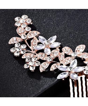 Bride hair comb Bridal Hair Piece Flower Wedding Hair Comb Slides Silver Crystal Bride Headpiece Sparkly Bridal Hair Accessories for Women and Girls - Buy Online on GoSupps.com