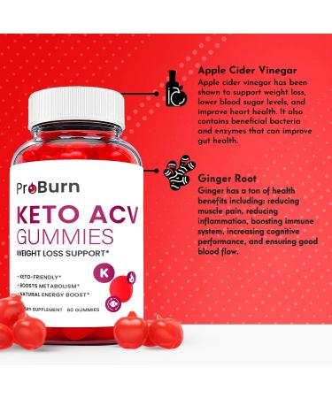 Pro Burn Keto Gummies with Apple Cider Vinegar - Vegan Non GMO - 180 Gummies (3 Pack) - Advanced Formula Keto Supplement - Buy Online on GoSupps.com