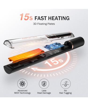 MiroPure 1-Inch Titanium Flat Iron Hair Straightener | Fast Heat-Up Dual Voltage Auto Shut-Off Professional Hair Care for Women - Buy Online on GoSupps.com