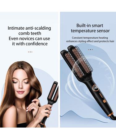 Travel-Friendly Curling Straightener & Hair Styling Brush | 6 Heat Settings Frizz Control | Professional Dual-Purpose Comb for Salon & Home Use - Buy Online on GoSupps.com