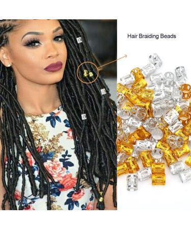 Dreadlock Accessories Adjustable Colorful Braiding Hair Rings Hair Braid Rings Adjustable Metal Decoration Tools(Gold+Silver) - Buy Online on GoSupps.com