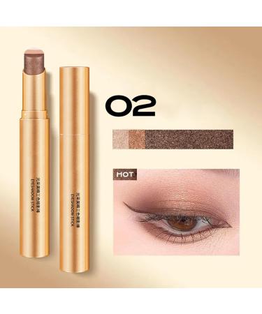 Eyeshadow Stick Pencil Waterproof Cream Eyeshadow 3Color Gradient Glitter Pigment Formula Easy Application Design Great for Daily Use or Professional Makeup Looks 02 - Buy Online on GoSupps.com