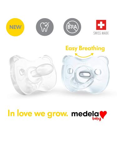 Medela Baby Pacifier 0-6 Months 2-Pack with Sterilizing Case | BPA-Free Silicone | Natural Suckling Support | Blue/Clear - Buy Online on GoSupps.com