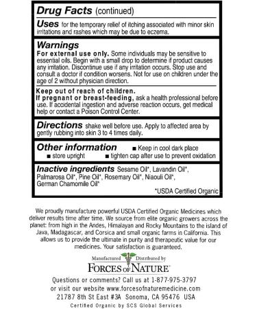 Natural Organic Eczema Care - Forces of Nature (11ml) | Relieve Itchy, Irritated Skin - No Chemicals or Steroids - Buy Online on GoSupps.com