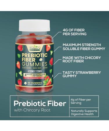 Fiber Gummies for Adults - Daily Prebiotic Fiber Supplement for Digestive Health - 60 Natural Gummies for Men & Women - Buy Online on GoSupps.com