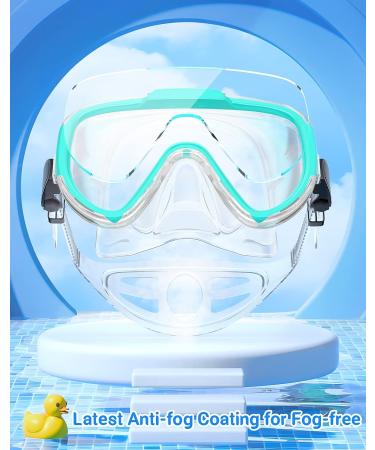 Norabidea Green Swim Goggles | Anti-Fog Adult & Kids Swim Goggles with Nose Cover | No Leaking Dive Mask for Men, Women, Youth - Buy Online on GoSupps.com