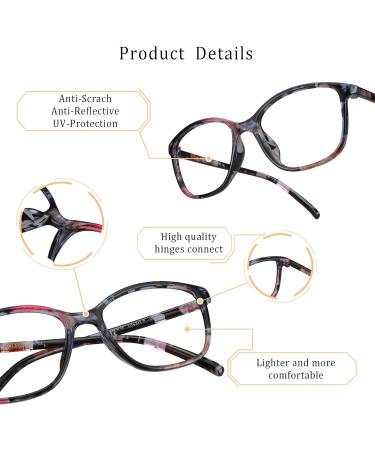 LifeArt Blue Light Blocking Glasses for Women | Anti Eyestrain Anti Glare Floral Design | 1.75 Magnification | Perfect for Computers Gaming & TV - Buy Online on GoSupps.com